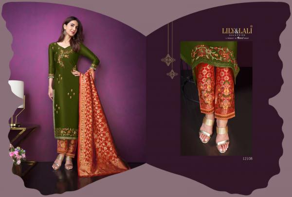 Lily And Lali Meenakri Vol 3 Designer Kurti Pant With Dupatta